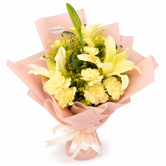 Yellow Lilies and Carnation Bouquet