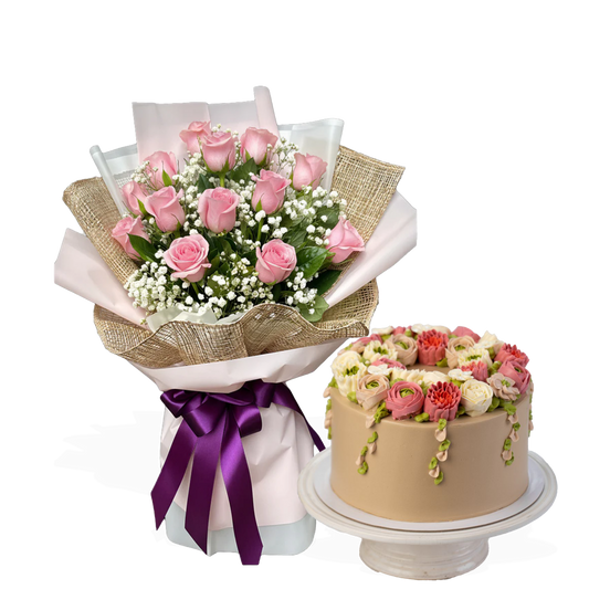 Pink Roses & Hearts & Bells Midnight Mocha Bundle