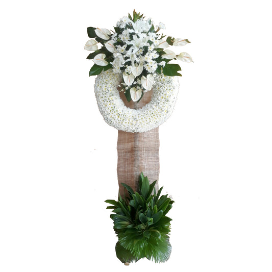 All White Sympathy Wreath